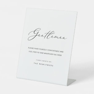 Signe De Table Panier de salle de bain pour hommes pour mariage
