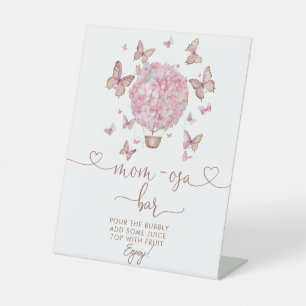 Signe De Table Papillon rose floral Girl Baby Mom-osa Bar
