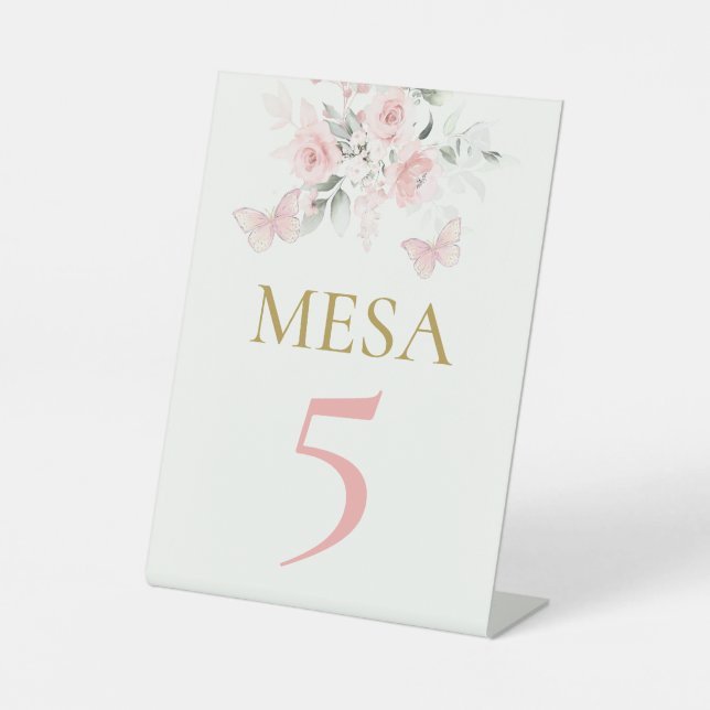 Signe De Table Papillon rose Quinceañera (Recto)