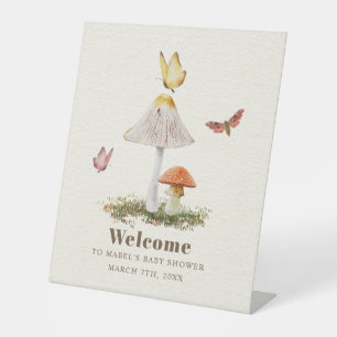 Signe De Table Papillons aux champignons Baby shower naturel des