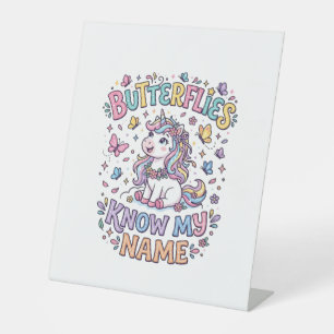 Signe De Table Papillons Licorne Connaissent Mon Nom Charmant Art