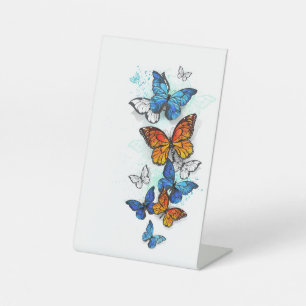 Signe De Table Papillons volants Morpho et Monarch