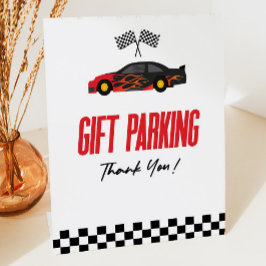 Signe De Table Parking cadeau Red Race Car Party Table