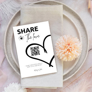 Signe De Table Partager l'amour Mariage Photo Partager le code QR
