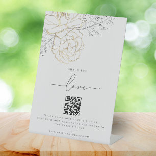 Signe De Table Partager Love Elegant Partager Mariage Photo QR Co
