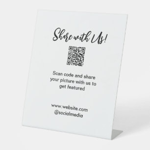 Signe De Table Partagez votre image numérisation QR code ajouter 