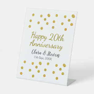 Signe De Table Parties scintillant Golden dots heureux mariage du
