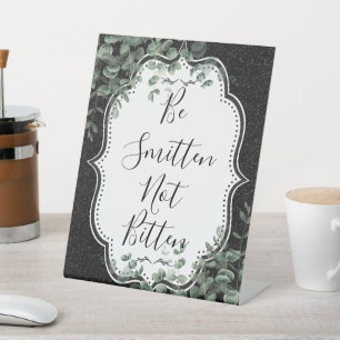 Signe De Table Parties scintillant noire et Eucalyptus Smitten no