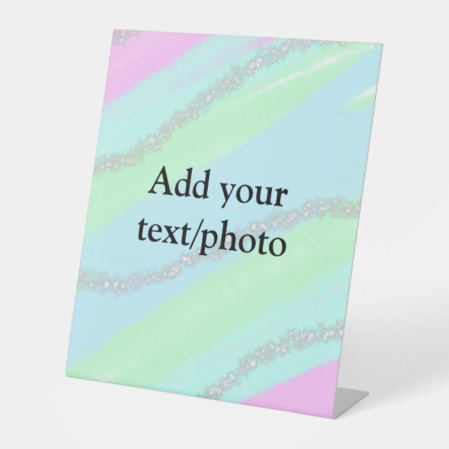 Signe De Table Parties scintillant rose bleu vert étincelant past (Recto)