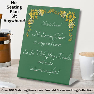 Signe De Table Pas de plan de table - Mariage Vert Emeraude & Or