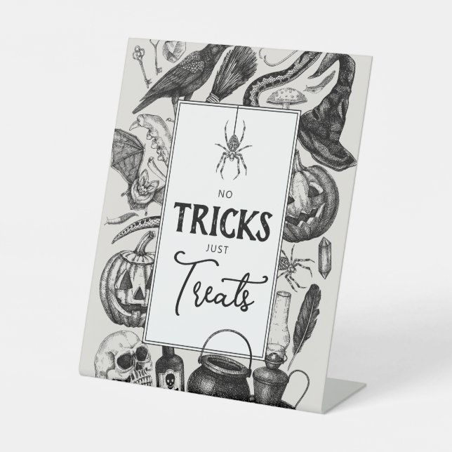 Signe De Table Pas De Trucs Juste Traiter La Fête D'Halloween (Recto)