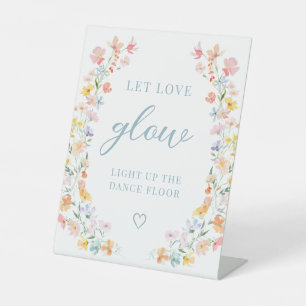 Signe De Table Pastel Meadow Floral Mariage laisser l'amour lumin
