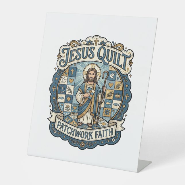 Signe De Table Patchwork Jésus Foi Patchwork Jésus  (Recto)