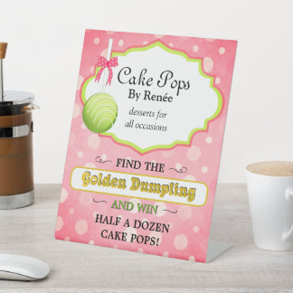 Signe De Table Pâtisserie de cake pops sur mesure