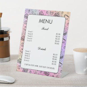 Signe De Table Pâtisseries au gâteau holographique Boulangerie Me
