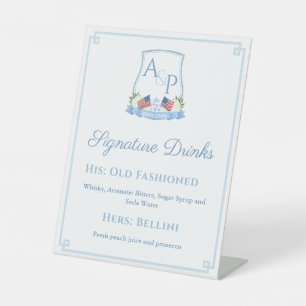 Signe De Table Patriotique rouge bleu blanc Mariage Signature Boi