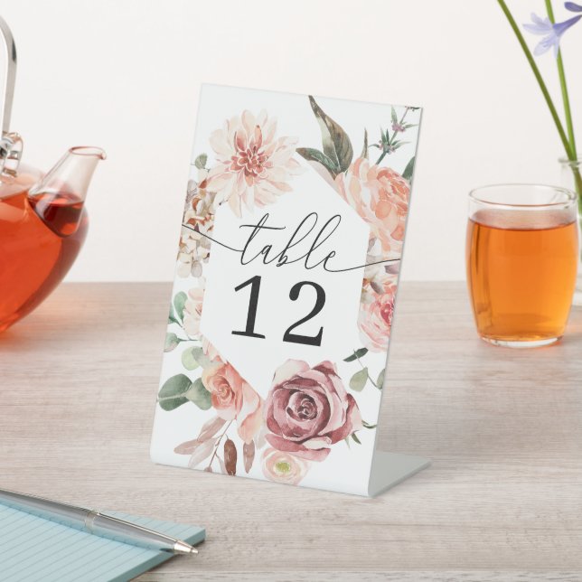 Signe De Table Pays Boho Rose Numéro de tableau du Mariage (In SItu)