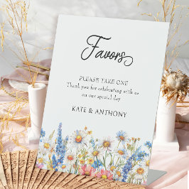 Signe De Table Pays Fleur sauvage Floral Mariage Faveur Table