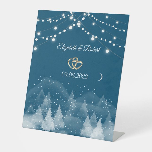 Signe De Table Paysage d'hiver Mariage de neige (Recto)