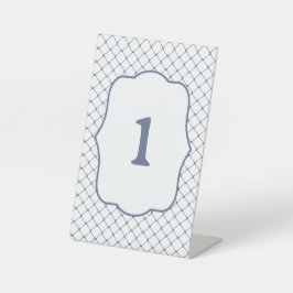 Signe De Table Pêche Net Tableau Permanent Numéro Acier Bleu