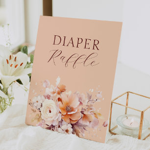 Signe De Table Pêcher Baby shower de chute Floral Déchets Raffin