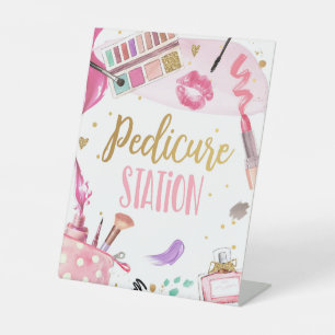Signe De Table Pedicure Station Spa Party Maquillage Glamor Anniv