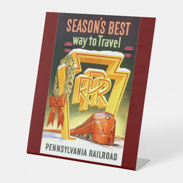 Signe De Table Pennsylvania Railroad, Season's Best Way To Travel (Recto)
