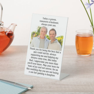 Signe De Table Père du marié toujours ton fils merci memento