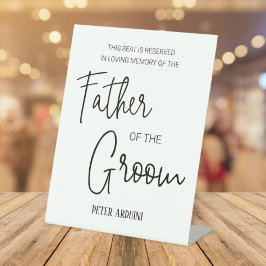 Signe De Table Père du siège commémoratif Groom Mariage réservé