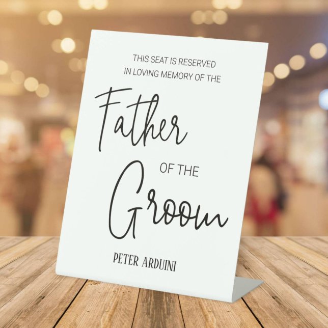 Signe De Table Père du siège commémoratif Groom Mariage réservé (Créateur téléchargé)
