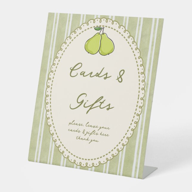Signe De Table Perfect pair pear bridal shower gift table sign (Recto)