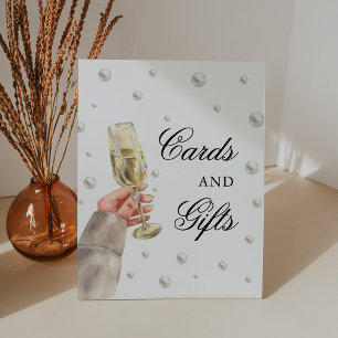Signe De Table Perles et poursuites Cartes de Fête des mariées et