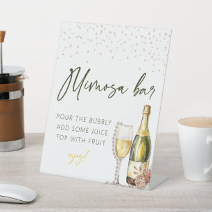 Signe De Table Perles et poursuites Mimosa Bar Fête des mariées