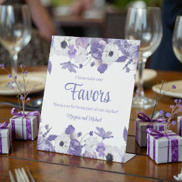 Signe De Table Personalized Violet Purple Flowers Wedding