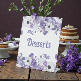Signe De Table Personalized Violet Purple Flowers Wedding