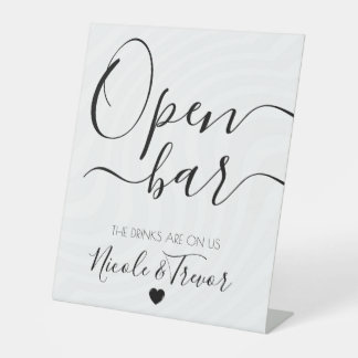 Signe De Table Personnaliser : Cœur de calligraphie Barre ouverte