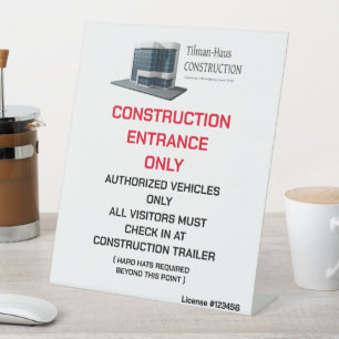 Signe De Table Personnaliser le logo du site d'entrée du chantier