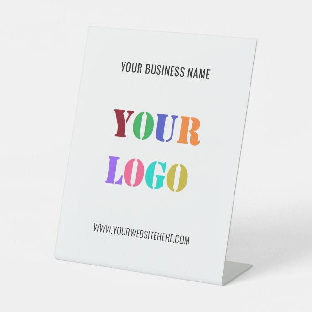 Signe De Table Personnalisez votre logo Texte Business Piédestal  (Recto)