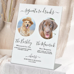 Signe De Table Pet Chien Mariage Signature Boissons barre photo p
