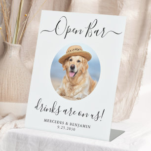 Signe De Table Pet Dog Mariage Open Bar Boissons Personnalisées S