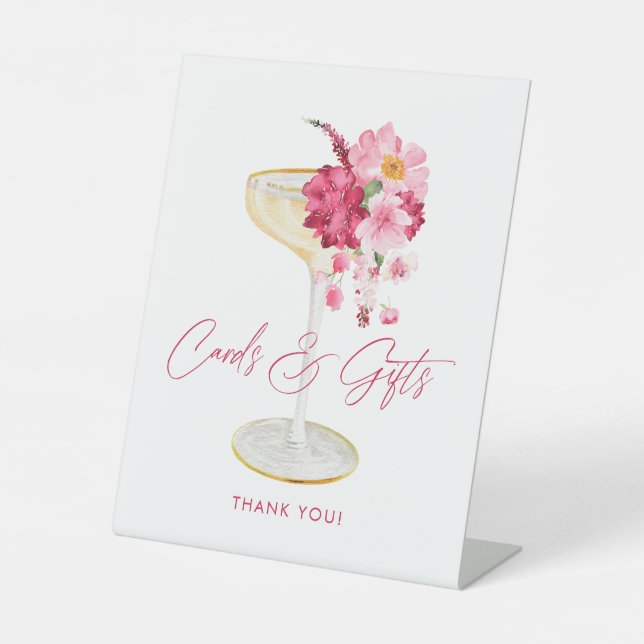 Signe De Table Pétales et Procuco Cartes et cadeaux roses (Recto)