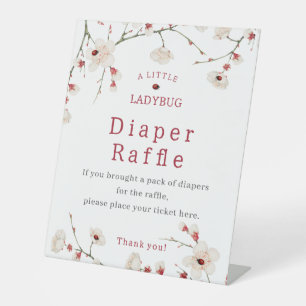 Signe De Table Petit Baby shower Ladybug Déchets Raffle