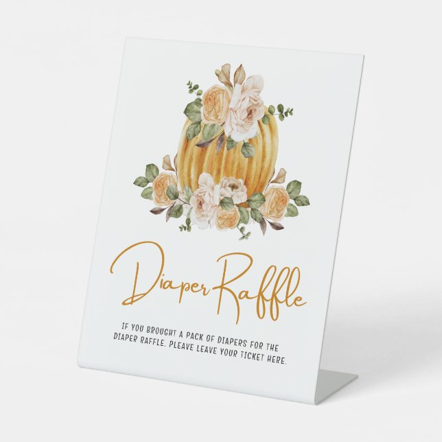 Signe De Table Petit Citrouille Baby shower d'automne (Recto)