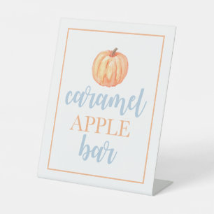 Signe De Table Petit Citrouille Pastel bleu automne Nourriture d'
