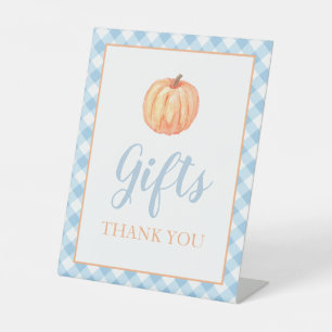Signe De Table Petit Citrouille Pastel bleu Cadeaux d'anniversair