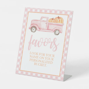 Signe De Table Petit Citrouille Pastel Rose Automne Anniversaire 