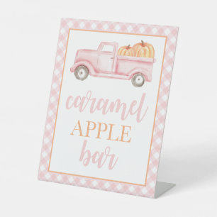 Signe De Table Petit Citrouille Rose Pastel d'Automne Nourriture
