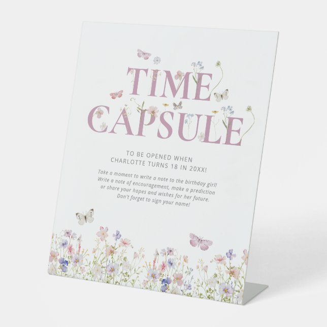 Signe De Table Petit papillon 1er anniversaire heure Capsule (Recto)