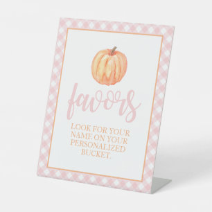 Signe De Table Petit Pastel Rose Citrouille Faveur d'anniversaire