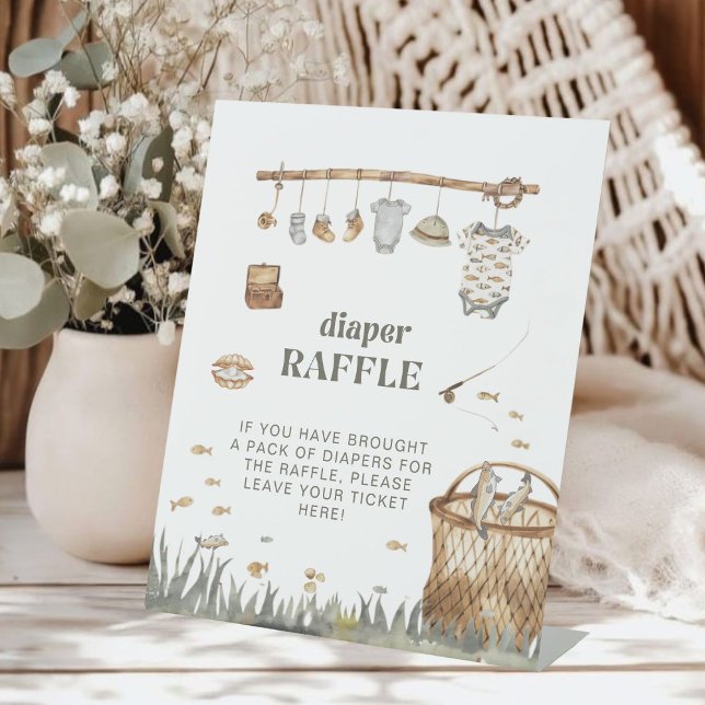 Signe De Table Petit Pêcheur Aquarelle Pêche Déchets Raffin (Créateur téléchargé)